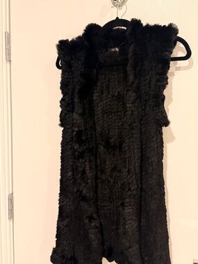 Love Token Black Faux Fur Sleeveless Vest